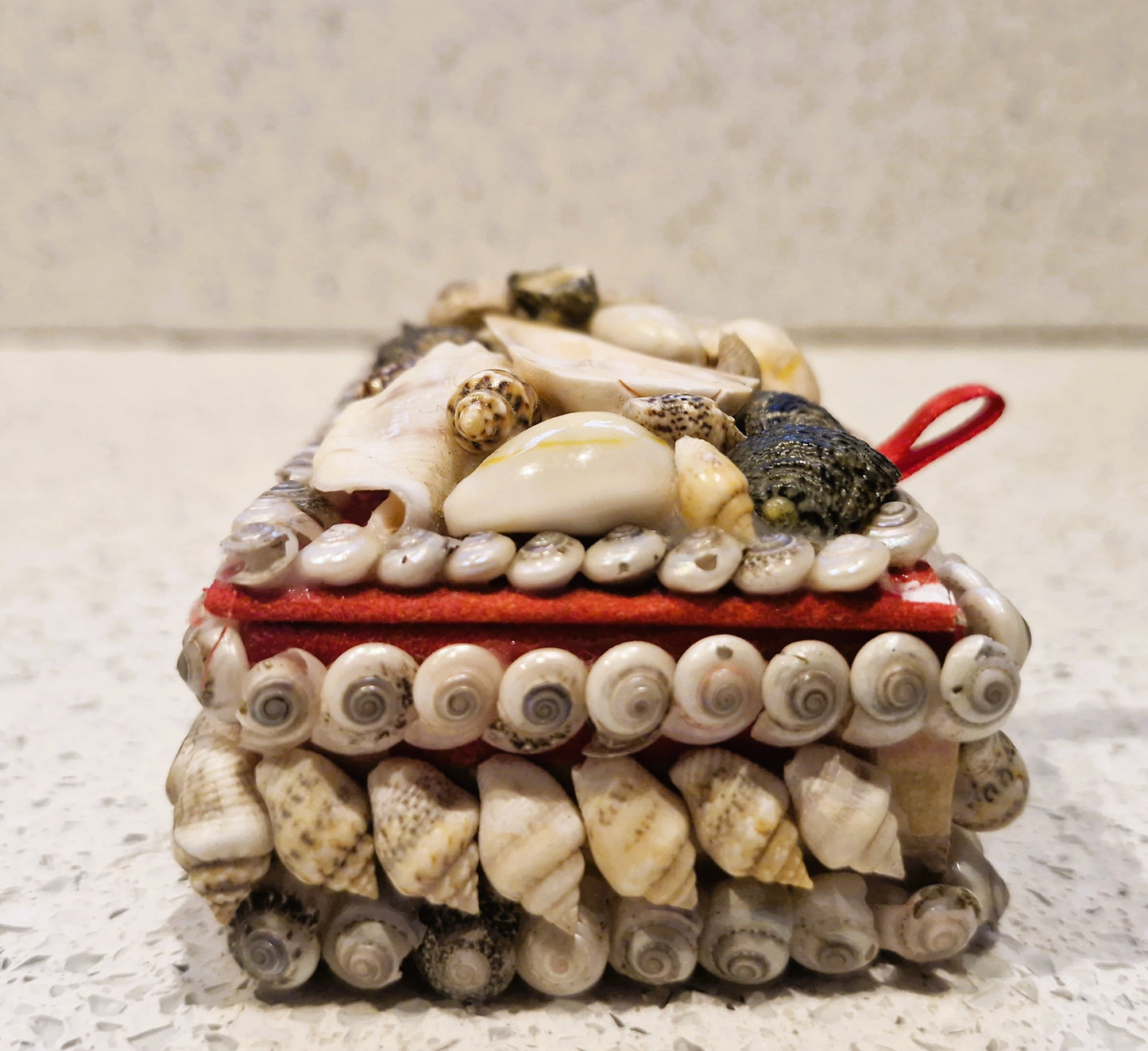 Shell Covered Jewellery Box, Vintage Sea Shell Box, Shell Trinket Box, Sea Shells, small