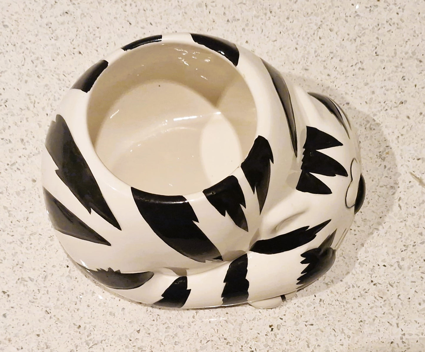 Vintage Kitsch Ceramic Cat Cookie Jar: Black and White