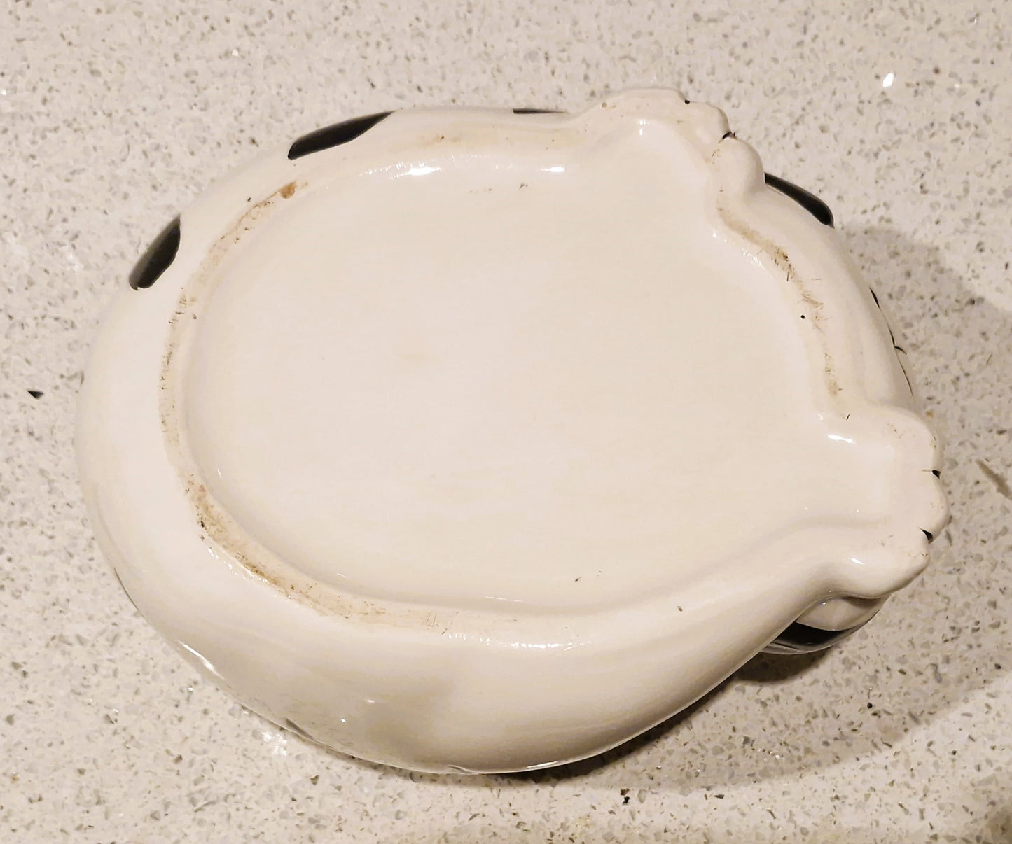 Vintage Kitsch Ceramic Cat Cookie Jar: Black and White