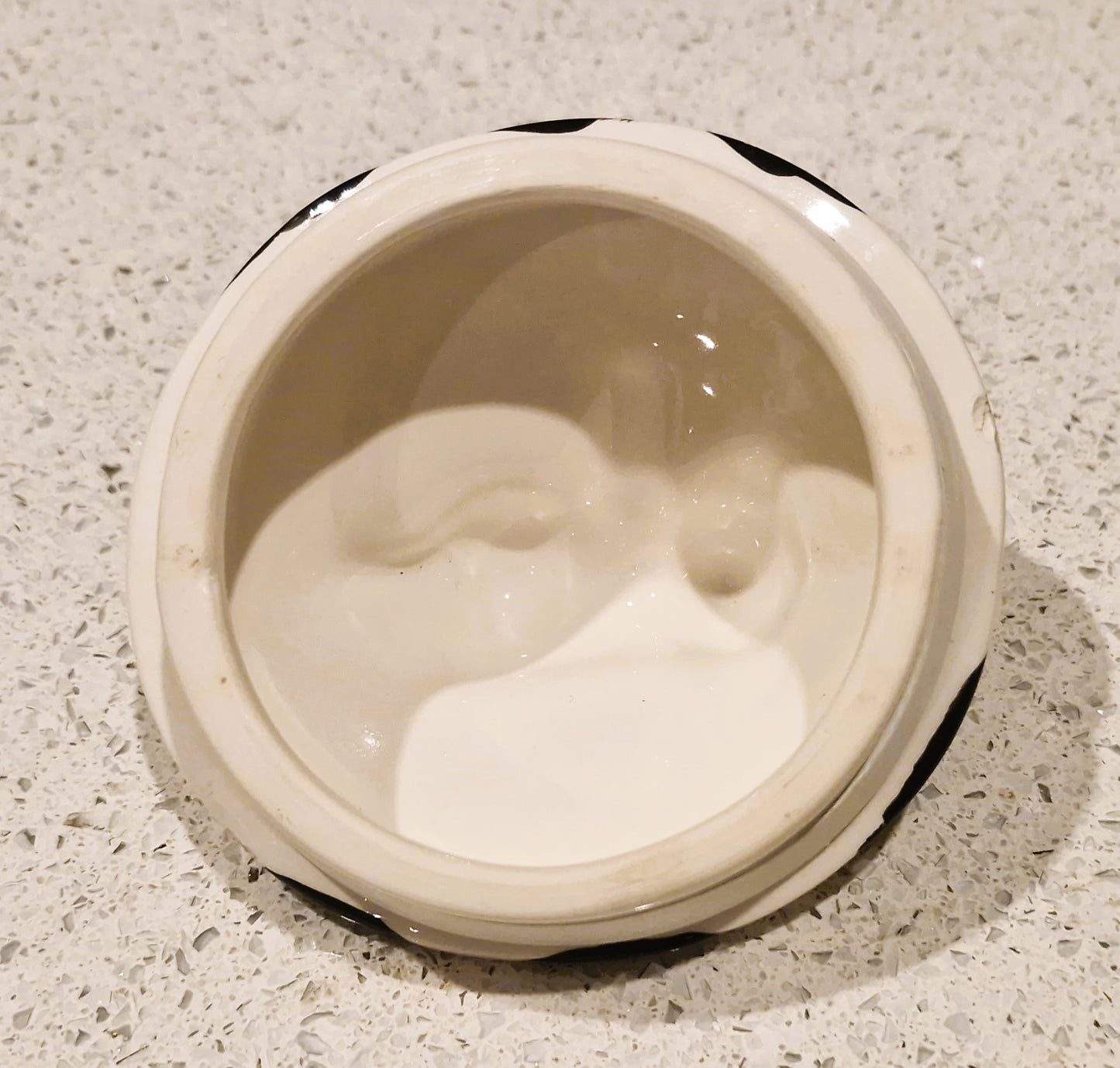 Vintage Kitsch Ceramic Cat Cookie Jar: Black and White