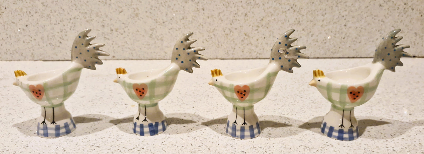 Vintage Ceramic Chicken Egg Cup: Farmhouse Kitchen Decor