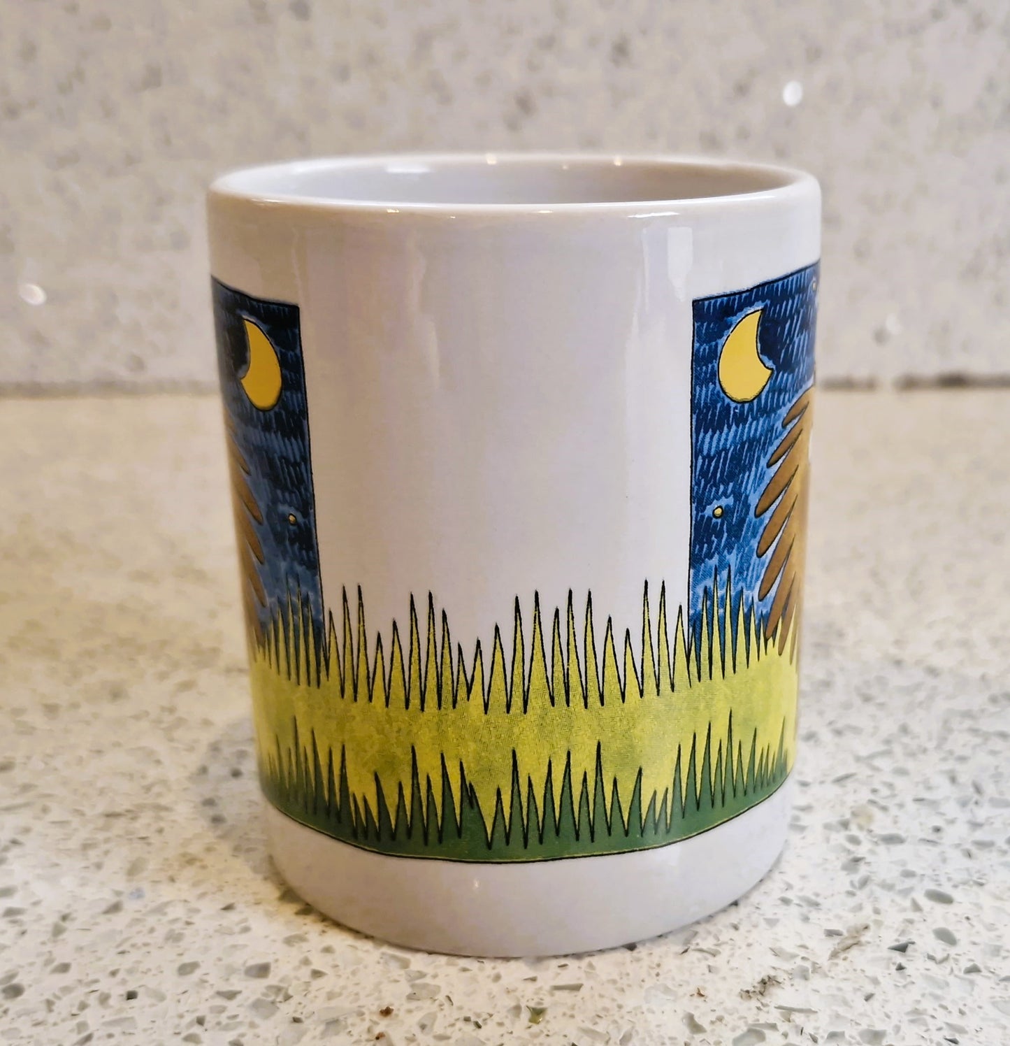 Vintage childrens mug: Lion and Girl, Unicef, N. Costa, Italy