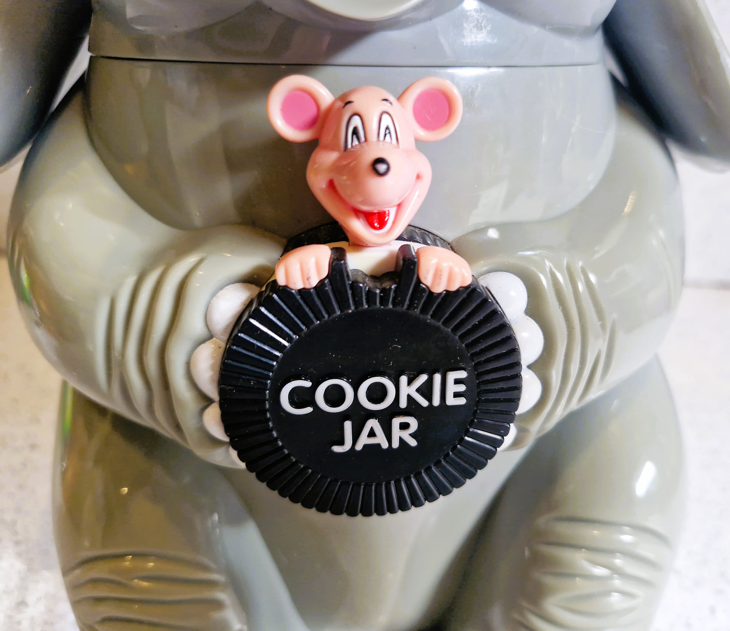 Vintage Elephant and Mouse Cookie Jar: Novelty,10 Inches, Fun da mentals, Talking Cookie Jar, A1 Condition