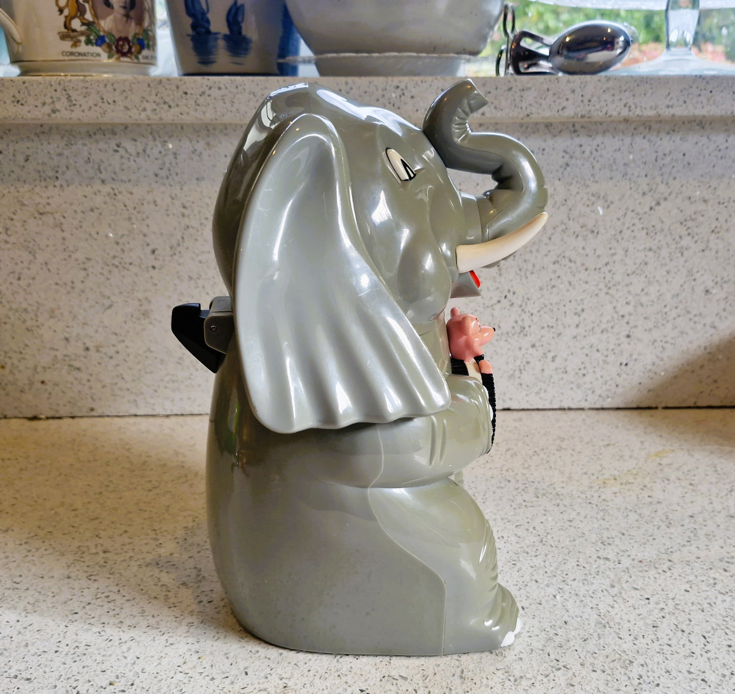 Vintage Elephant and Mouse Cookie Jar: Novelty,10 Inches, Fun da mentals, Talking Cookie Jar, A1 Condition