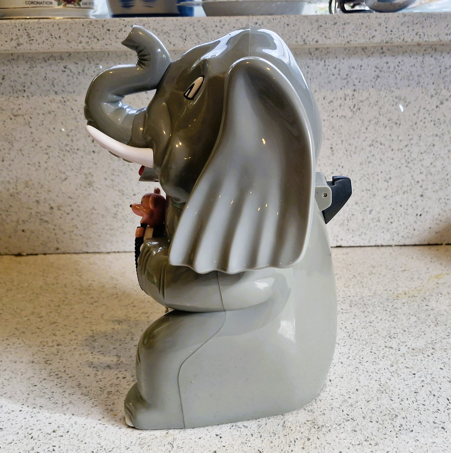 Vintage Elephant and Mouse Cookie Jar: Novelty,10 Inches, Fun da mentals, Talking Cookie Jar, A1 Condition
