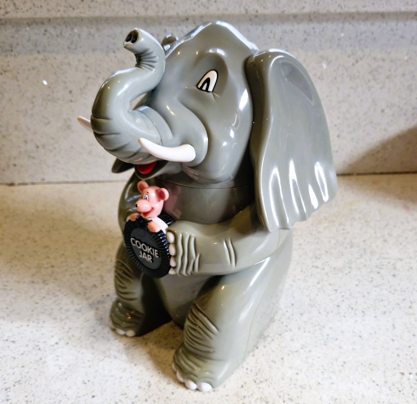 Vintage Elephant and Mouse Cookie Jar: Novelty,10 Inches, Fun da mentals, Talking Cookie Jar, A1 Condition