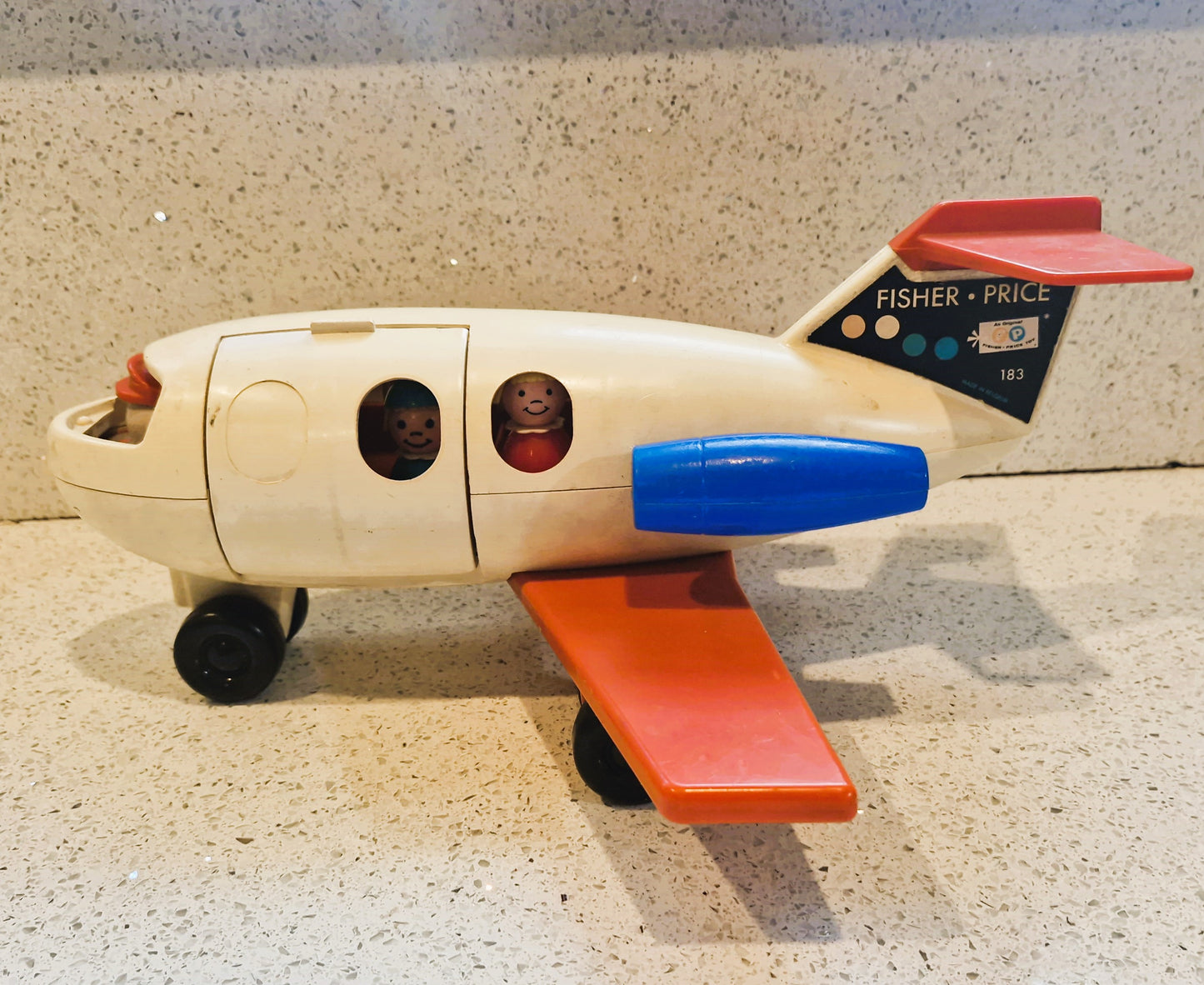 Vintage Fisher-Price Little People plane, 70s fisher price plane, with people