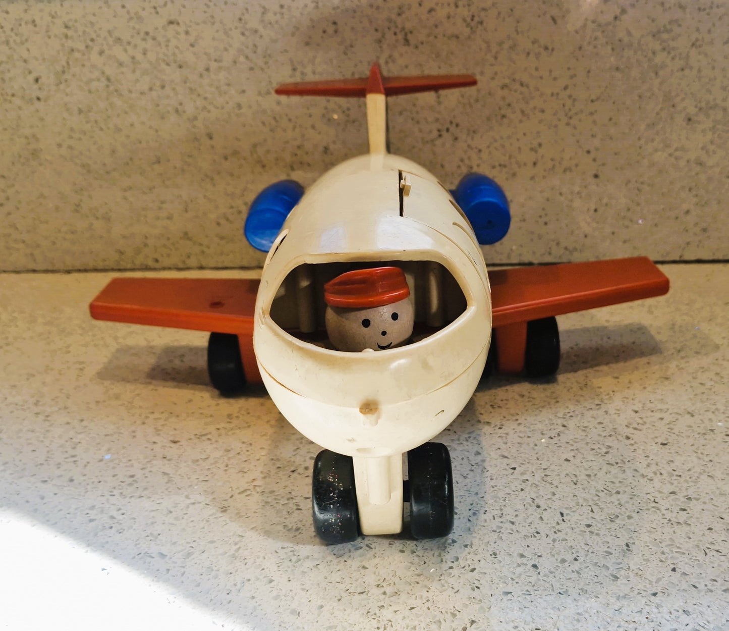 Vintage Fisher-Price Little People plane, 70s fisher price plane, with people