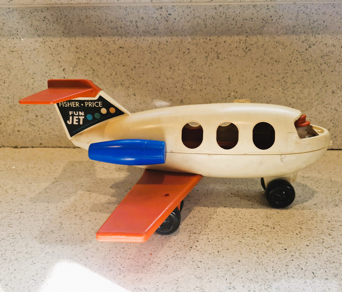 Vintage Fisher-Price Little People plane, 70s fisher price plane, with people