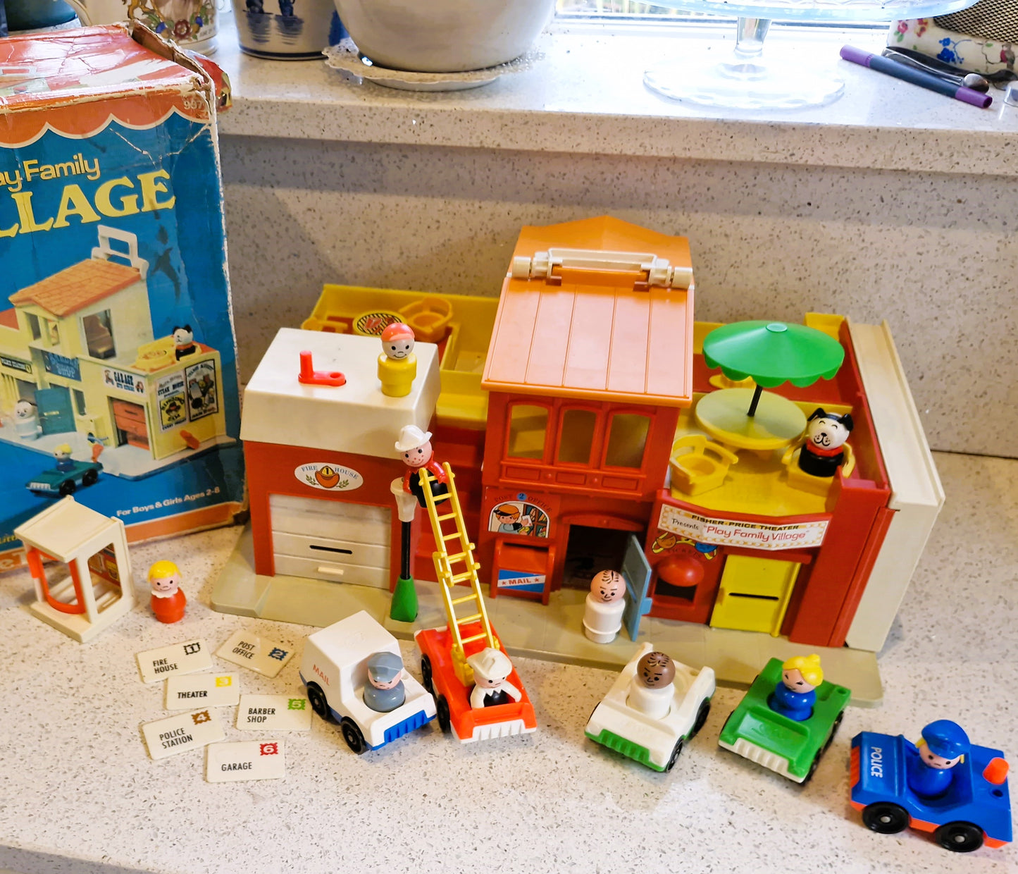 Fisher Price Village, Fisher Price, Vintage, Main street, HUGE Set, Vintage Fisher Price Toys, Boxed