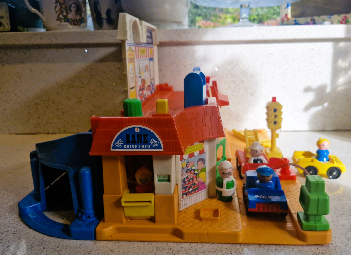 Vintage Fisher Price Main Street Set: Little People Town w/ Vehicles & Figures - BOXED