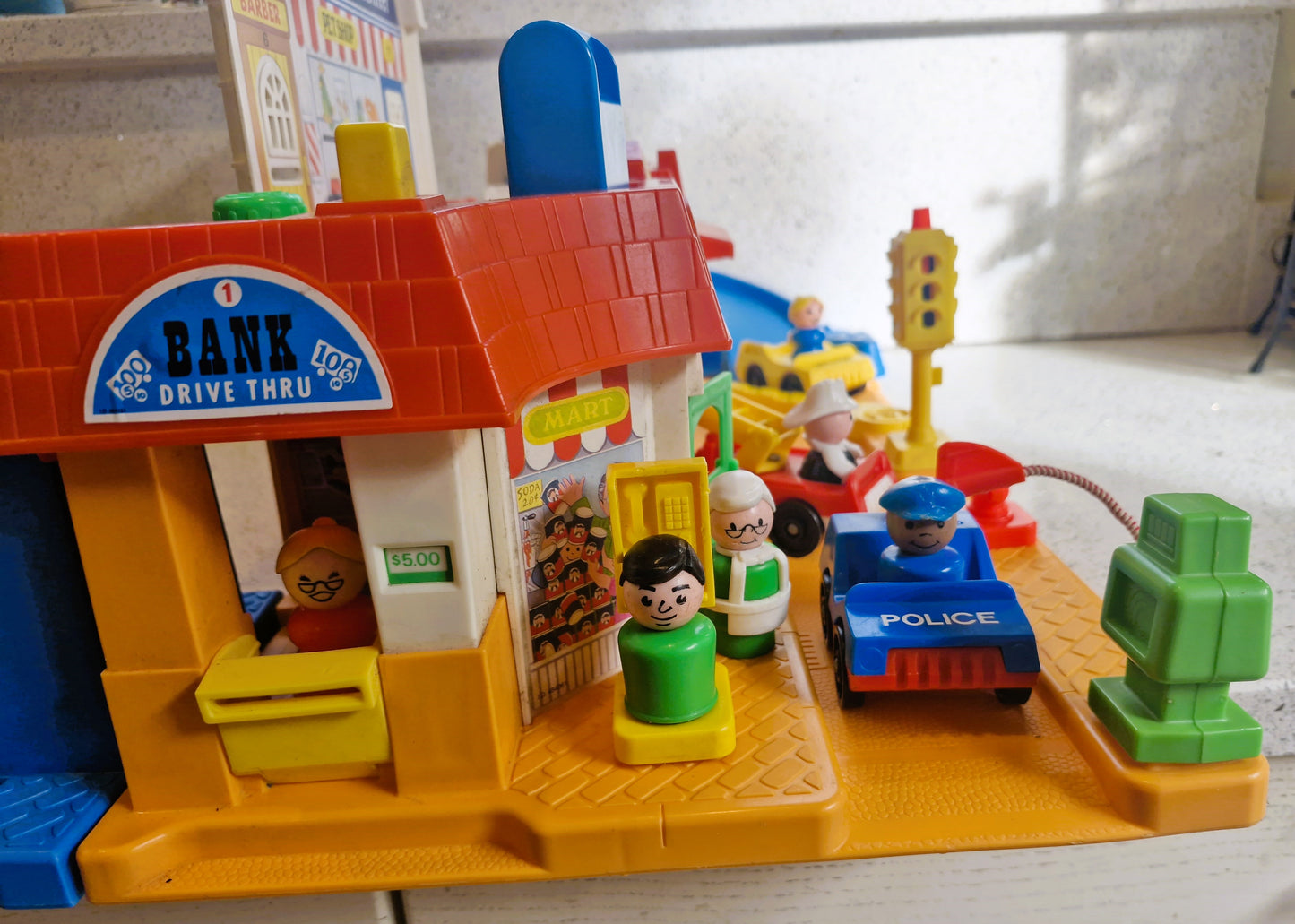 Vintage Fisher Price Main Street Set: Little People Town w/ Vehicles & Figures - BOXED