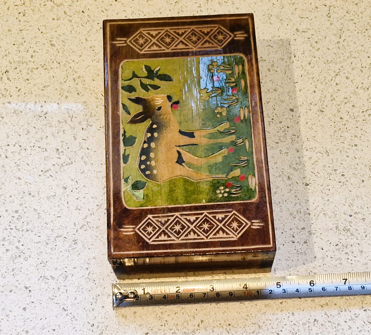 Vintage Wooden Box with Deer on: 196s Bambi, Deer, Kitsch, Quirky