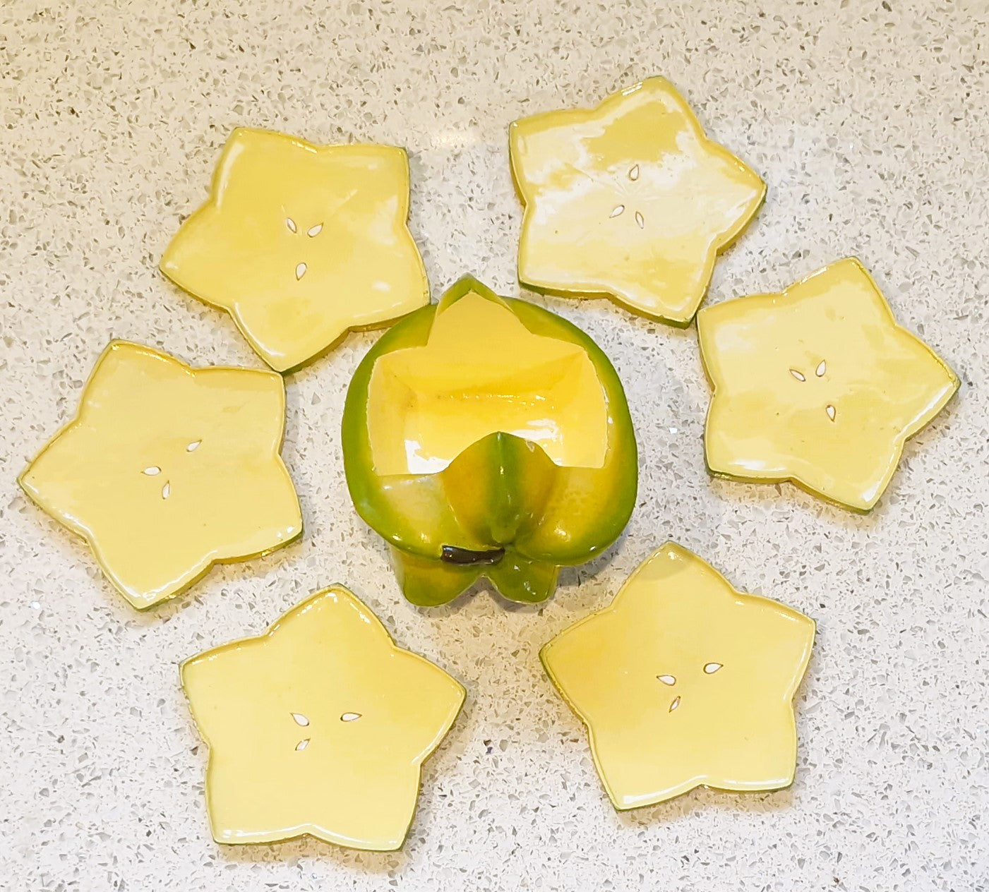 Vintage Starfruit Drinks Coasters, Quirky, Drinks Coasters, Set, Holder, Unique