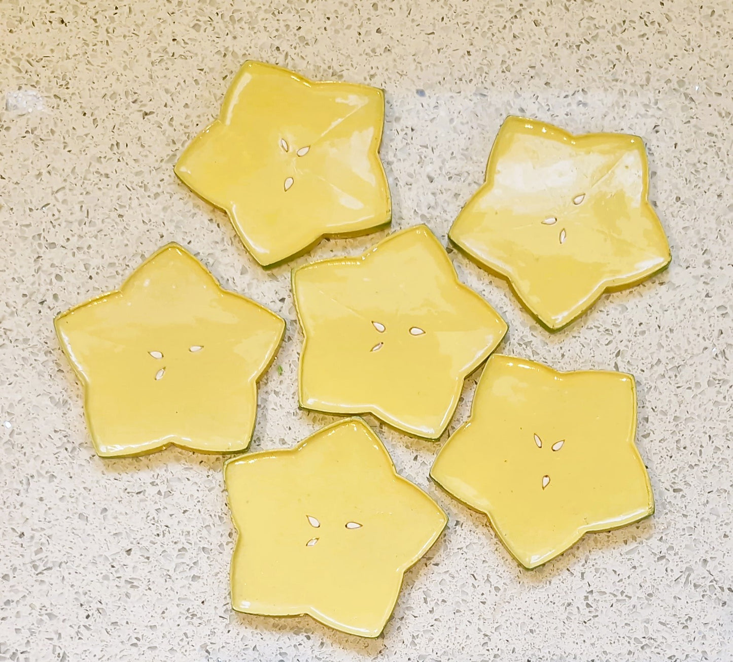 Vintage Starfruit Drinks Coasters, Quirky, Drinks Coasters, Set, Holder, Unique