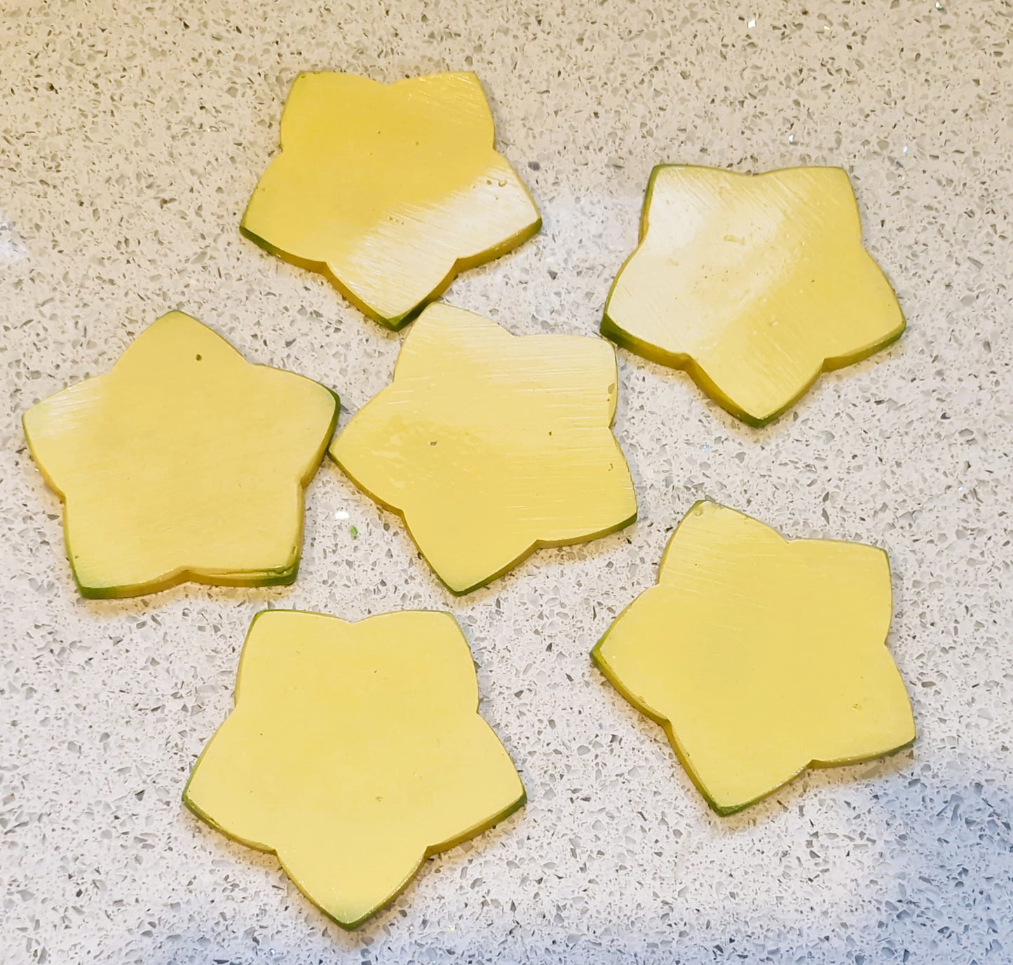 Vintage Starfruit Drinks Coasters, Quirky, Drinks Coasters, Set, Holder, Unique