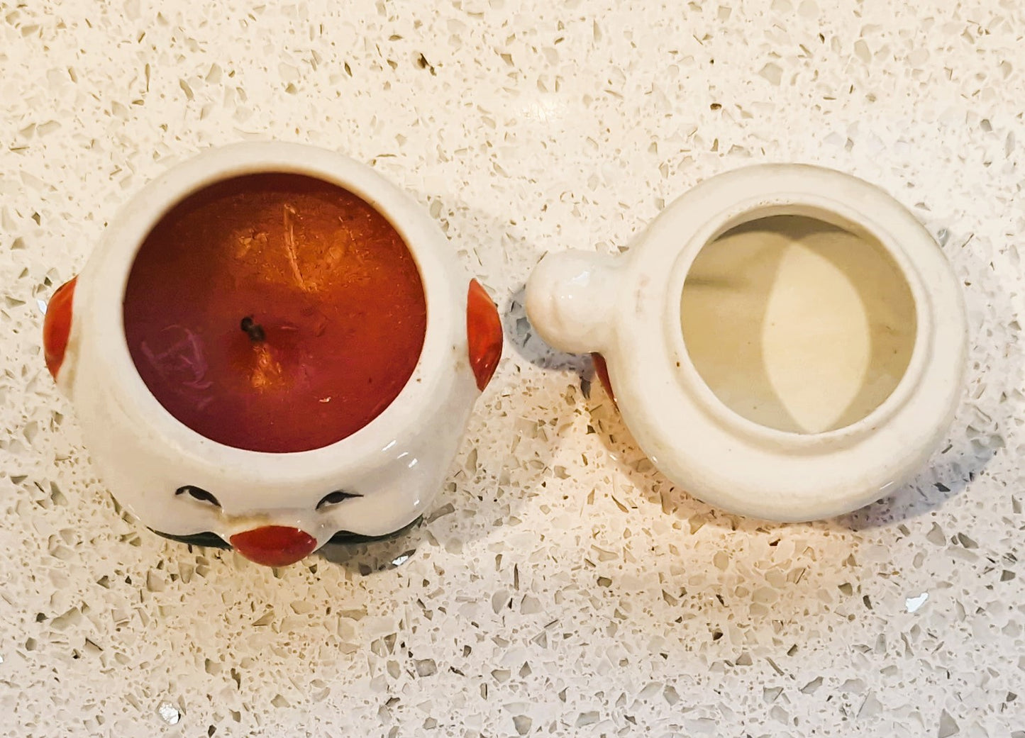 Vintage Ceramic Mouse House Tea Light Holder: Kitsch Candle Lamp