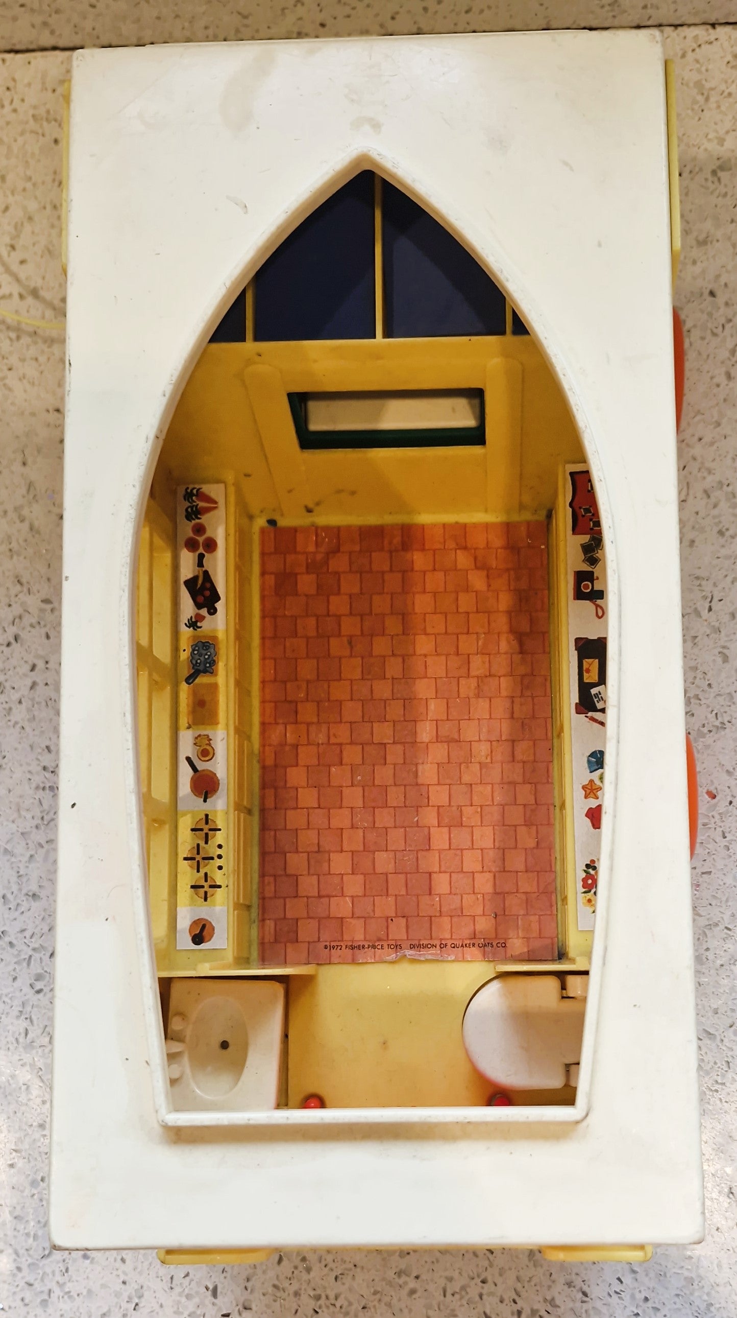 Fisher-Price Play Family A frame House,  Fisher-Price Play Family Camper Van, Complete, Vintage Fisher Price Toys, 70s Fisher Price Little People