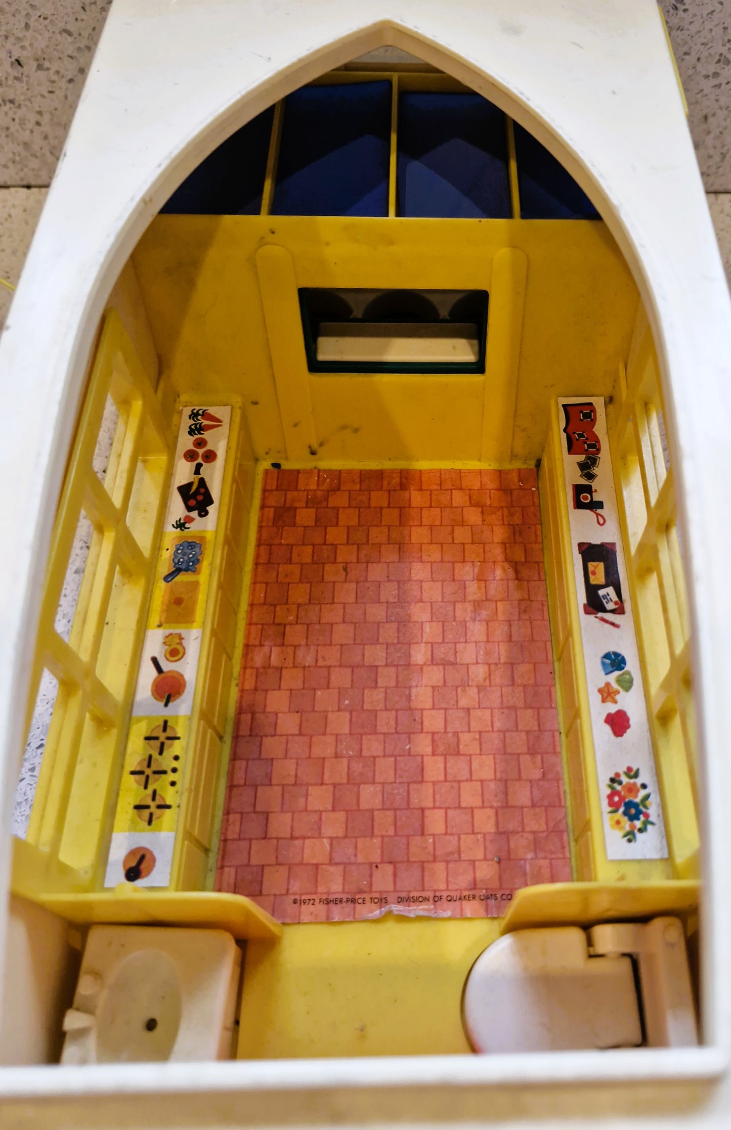 Fisher-Price Play Family A frame House,  Fisher-Price Play Family Camper Van, Complete, Vintage Fisher Price Toys, 70s Fisher Price Little People