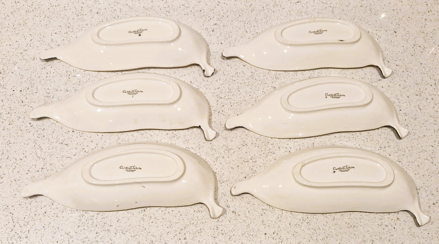 Carltonware Banana Split Dishes, Carlton ware Banana shaped dishes, Made in England, 60s