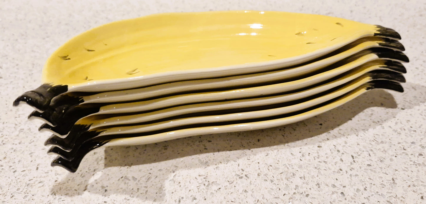 Carltonware Banana Split Dishes, Carlton ware Banana shaped dishes, Made in England, 60s