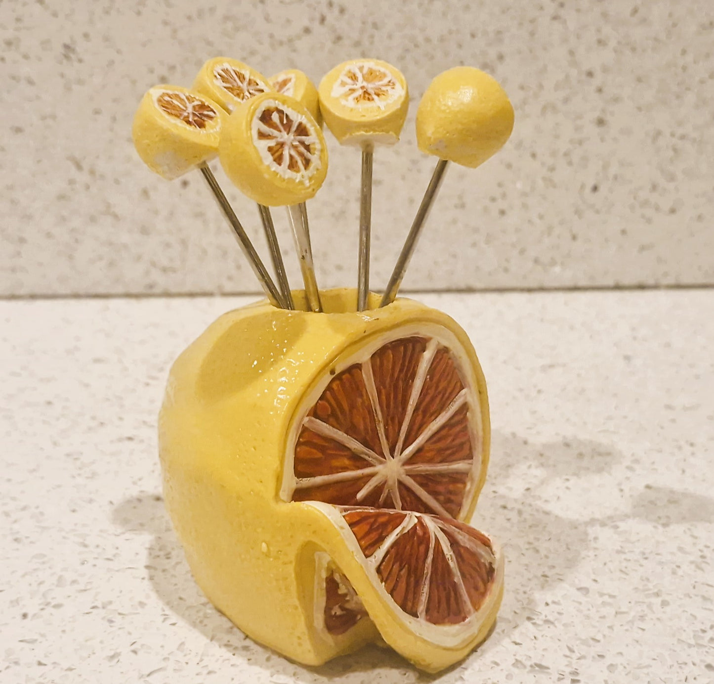 Vintage Lemon Cocktail Picks: Cocktail Bar, Cocktail Sticks, Barware, Pickle Forks, Picks