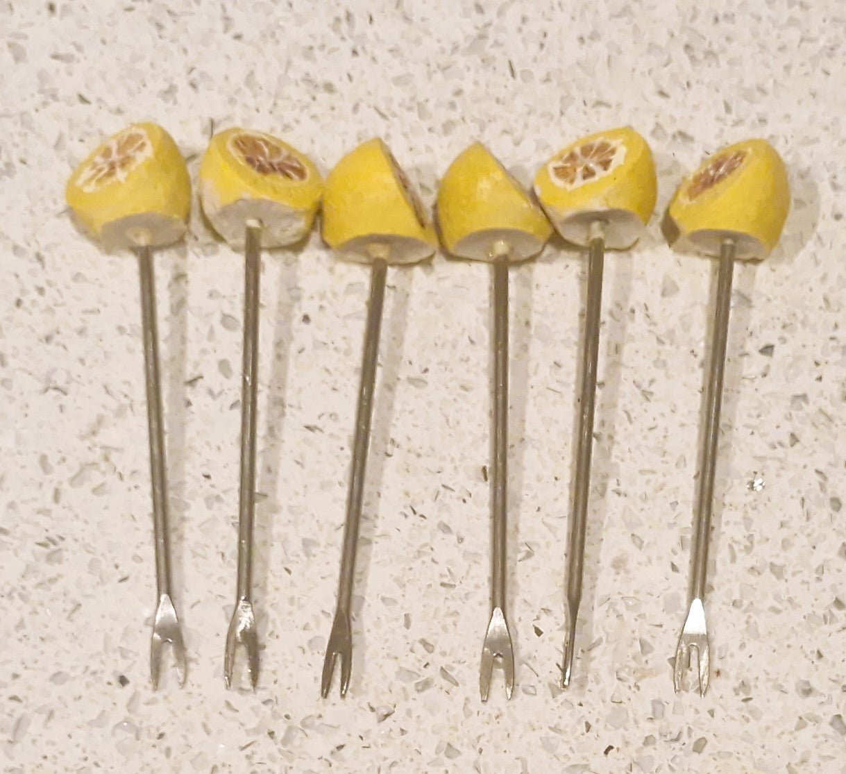 Vintage Lemon Cocktail Picks: Cocktail Bar, Cocktail Sticks, Barware, Pickle Forks, Picks