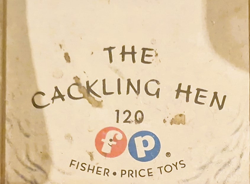 Cackling Hen by Fisher Price #120: Vintage Fisher Price Toys, chicken, Wooden, pull along toy, 1950s Fisher Price