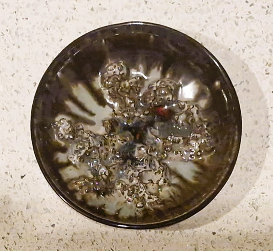 Vintage Handmade GLIT ICELAND Fat Lava Crater Glaze Bowl 1960s