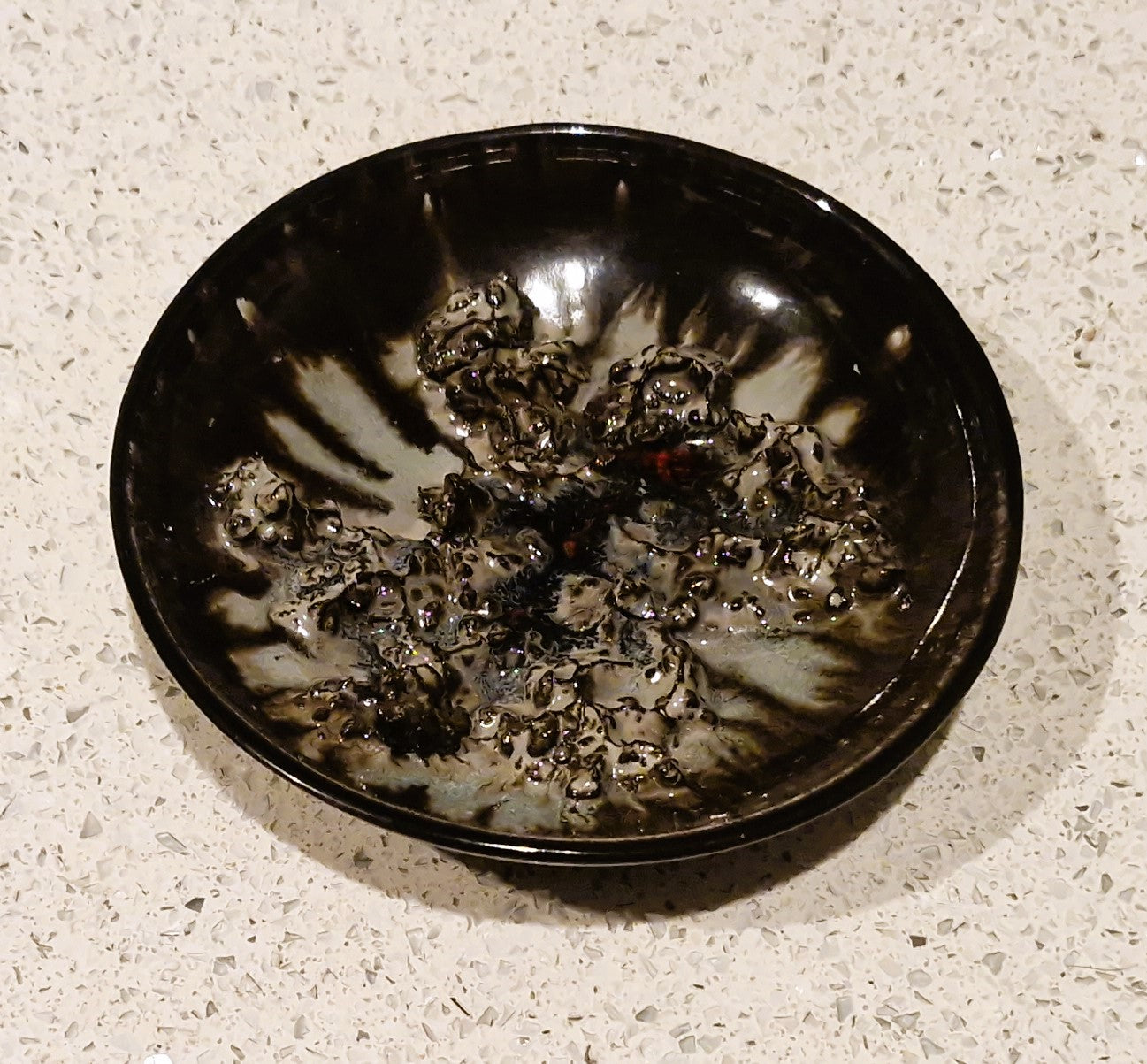 Vintage Handmade GLIT ICELAND Fat Lava Crater Glaze Bowl 1960s