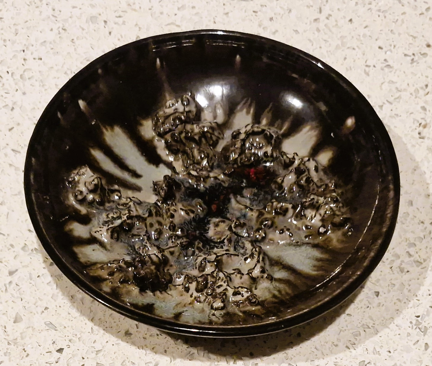 Vintage Handmade GLIT ICELAND Fat Lava Crater Glaze Bowl 1960s