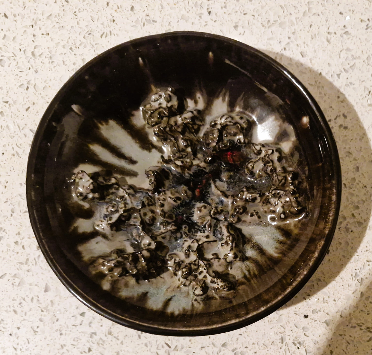 Vintage Handmade GLIT ICELAND Fat Lava Crater Glaze Bowl 1960s