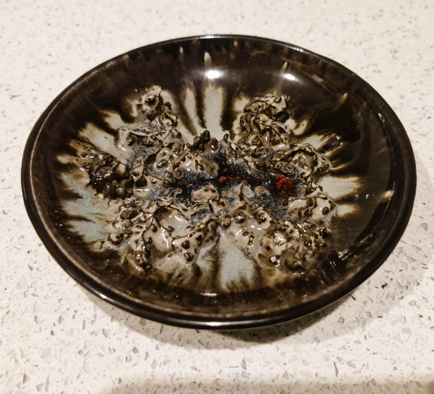 Vintage Handmade GLIT ICELAND Fat Lava Crater Glaze Bowl 1960s