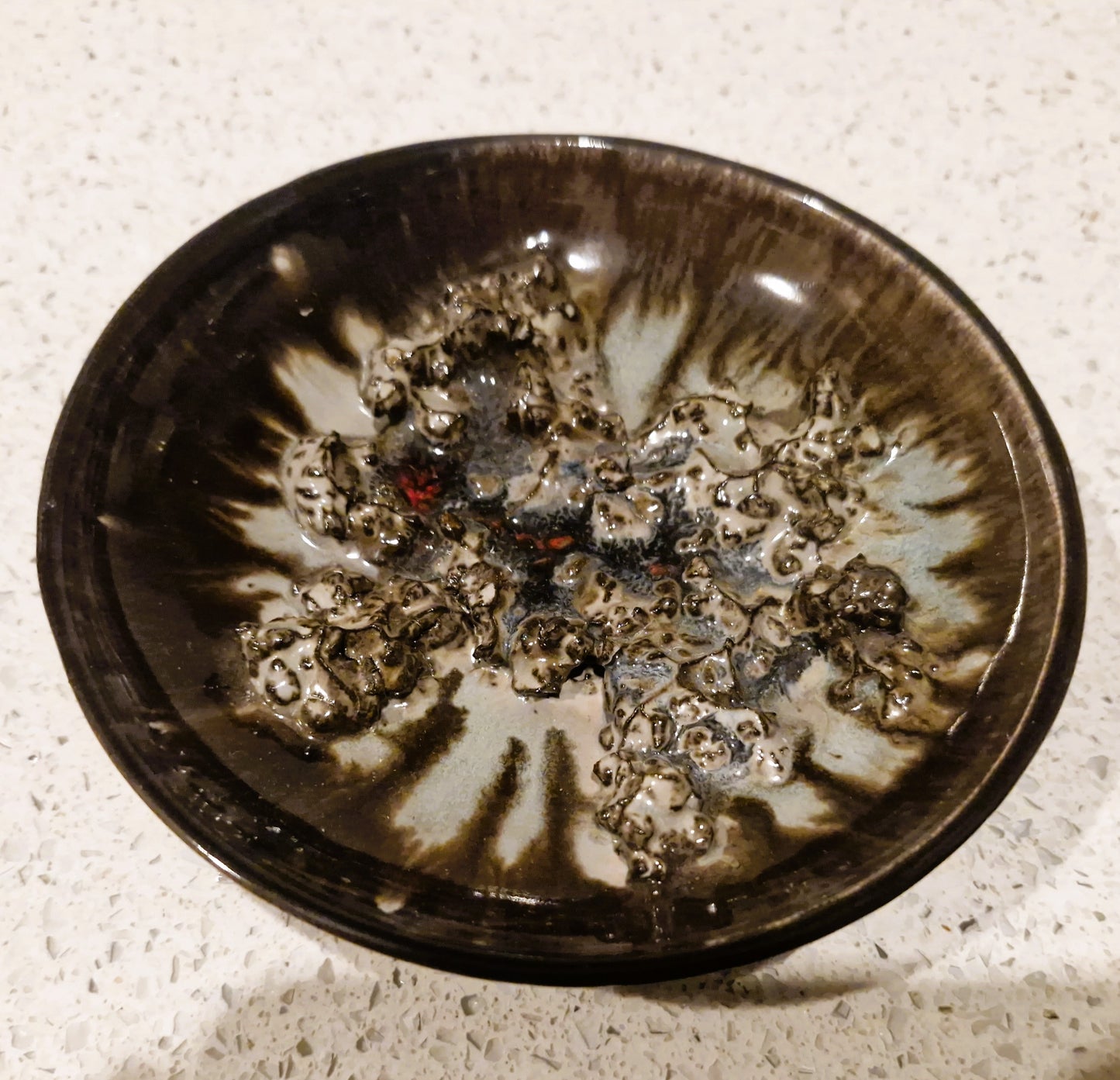 Vintage Handmade GLIT ICELAND Fat Lava Crater Glaze Bowl 1960s