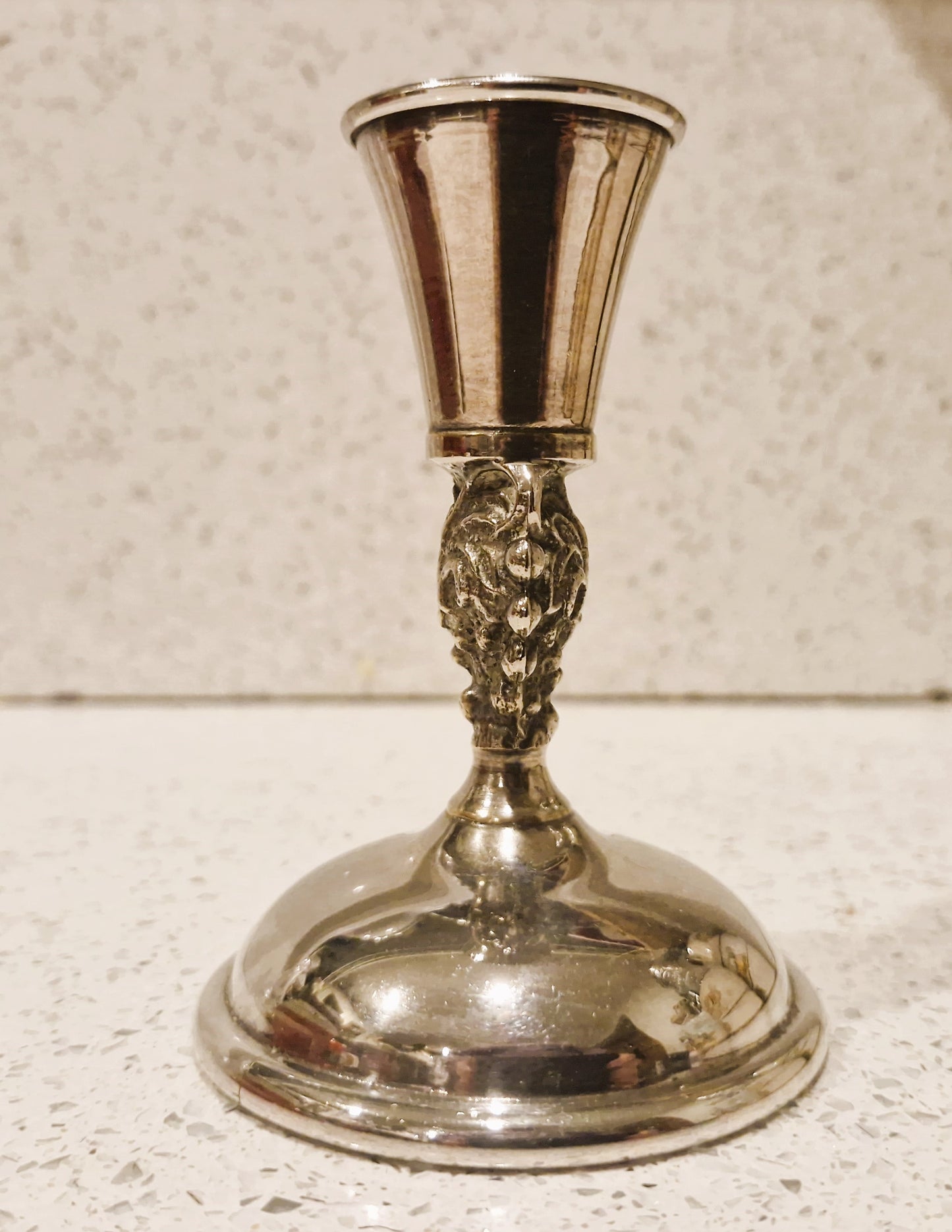 Vintage SILEA Silver Plated Grape Design Candlestick: French, Silver Plate, Candle Holder