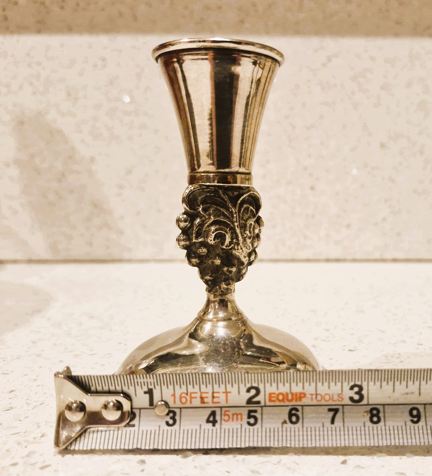 Vintage SILEA Silver Plated Grape Design Candlestick: French, Silver Plate, Candle Holder