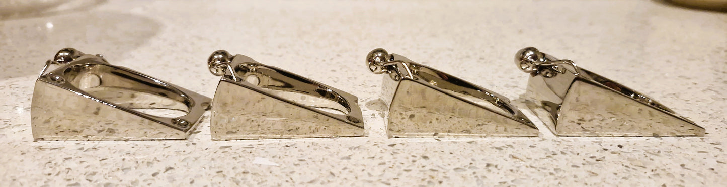 SILEA silver plated Mice on Cheese Napkin rings: Set of 4, Silver Plated Napkin Rings, Vintage