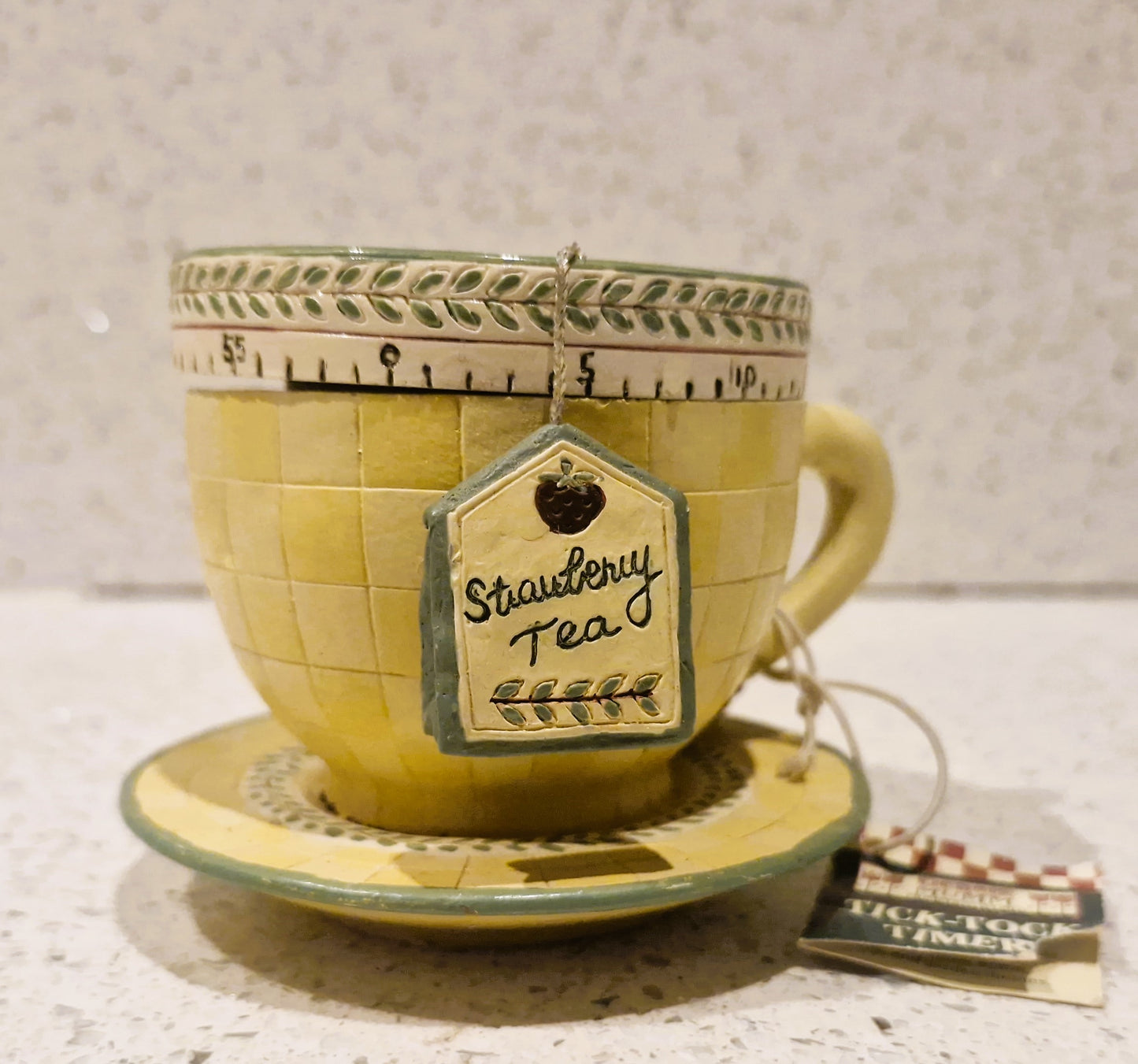Vintage Debbie Mumm Teacup Timer, Boston Warehouse Kitchen Timer, Clockwork Kitchen Timer, Teacup,