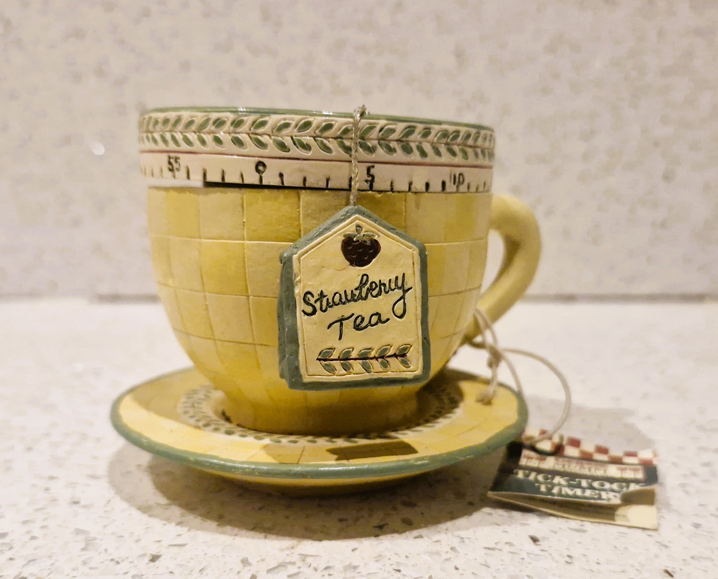 Vintage Debbie Mumm Teacup Timer, Boston Warehouse Kitchen Timer, Clockwork Kitchen Timer, Teacup,