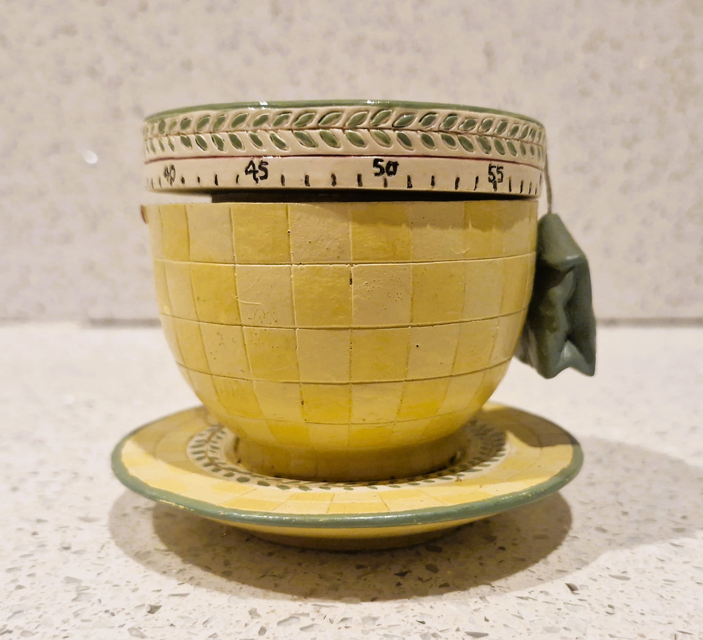 Vintage Debbie Mumm Teacup Timer, Boston Warehouse Kitchen Timer, Clockwork Kitchen Timer, Teacup,