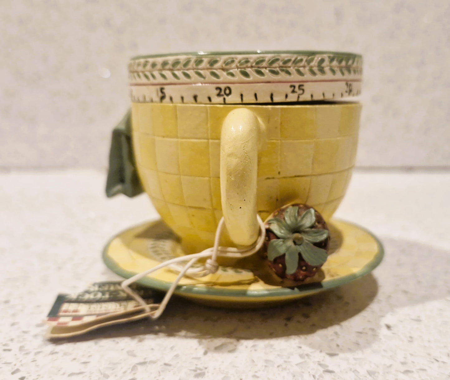 Vintage Debbie Mumm Teacup Timer, Boston Warehouse Kitchen Timer, Clockwork Kitchen Timer, Teacup,