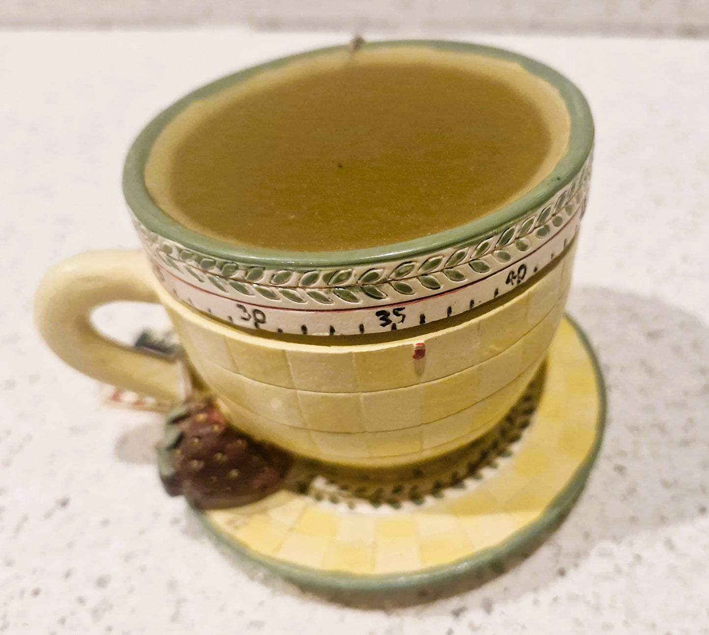 Vintage Debbie Mumm Teacup Timer, Boston Warehouse Kitchen Timer, Clockwork Kitchen Timer, Teacup,