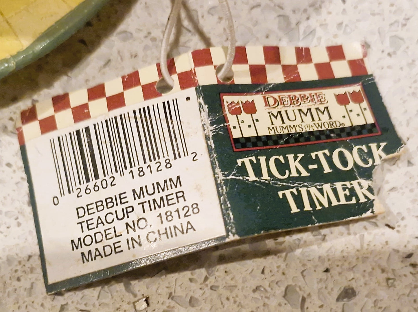 Vintage Debbie Mumm Teacup Timer, Boston Warehouse Kitchen Timer, Clockwork Kitchen Timer, Teacup,