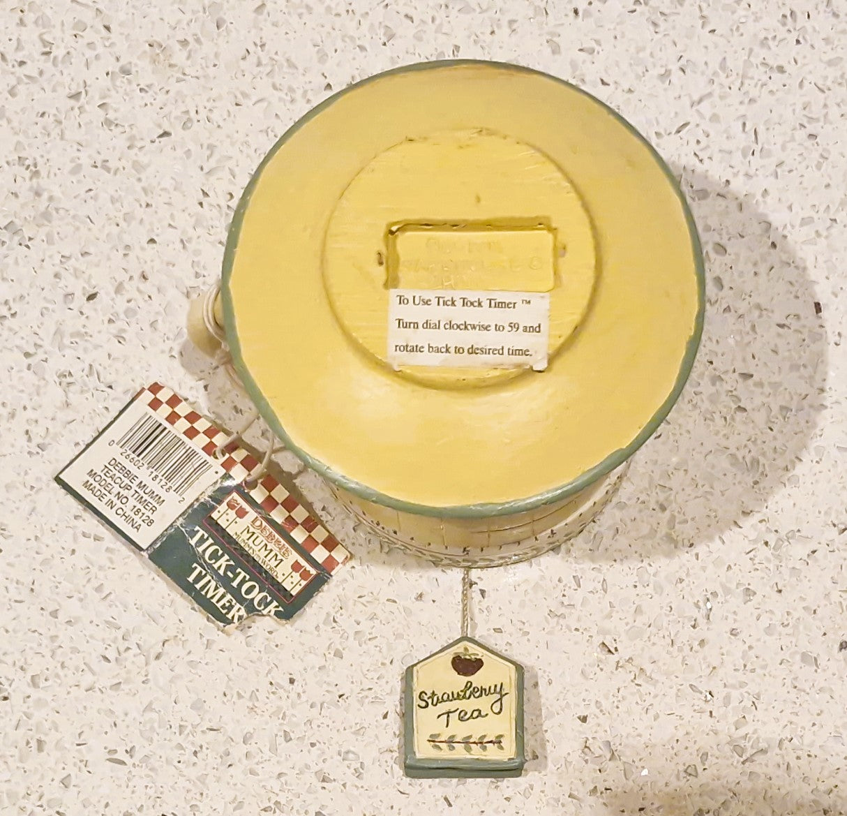 Vintage Debbie Mumm Teacup Timer, Boston Warehouse Kitchen Timer, Clockwork Kitchen Timer, Teacup,