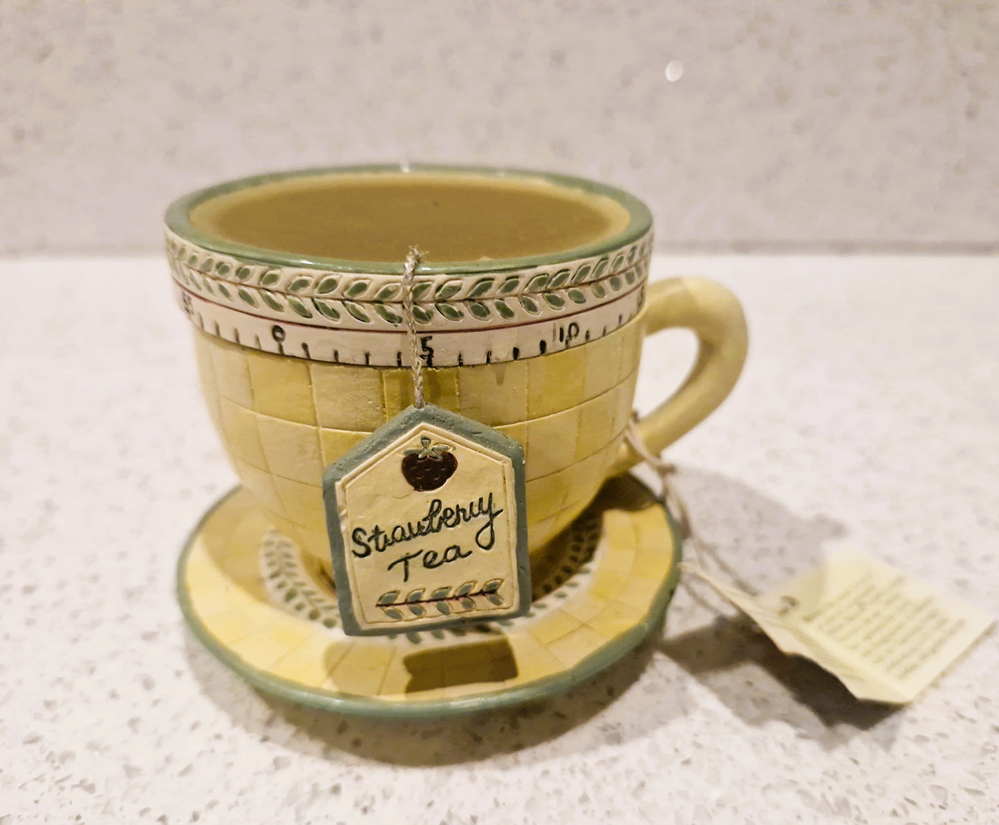 Vintage Debbie Mumm Teacup Timer, Boston Warehouse Kitchen Timer, Clockwork Kitchen Timer, Teacup,