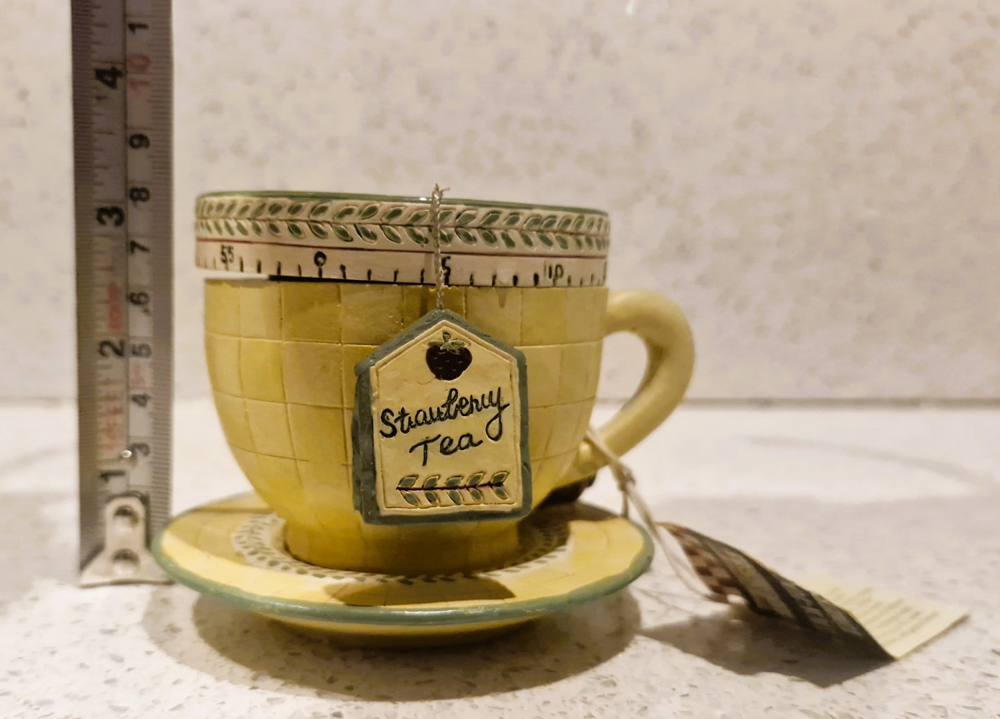 Vintage Debbie Mumm Teacup Timer, Boston Warehouse Kitchen Timer, Clockwork Kitchen Timer, Teacup,