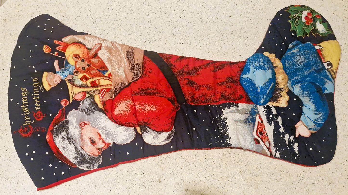 Large Christmas Stocking, Large Vintage Christmas Stocking, Large Xmas Stockings, Vintage Christmas Stockings
