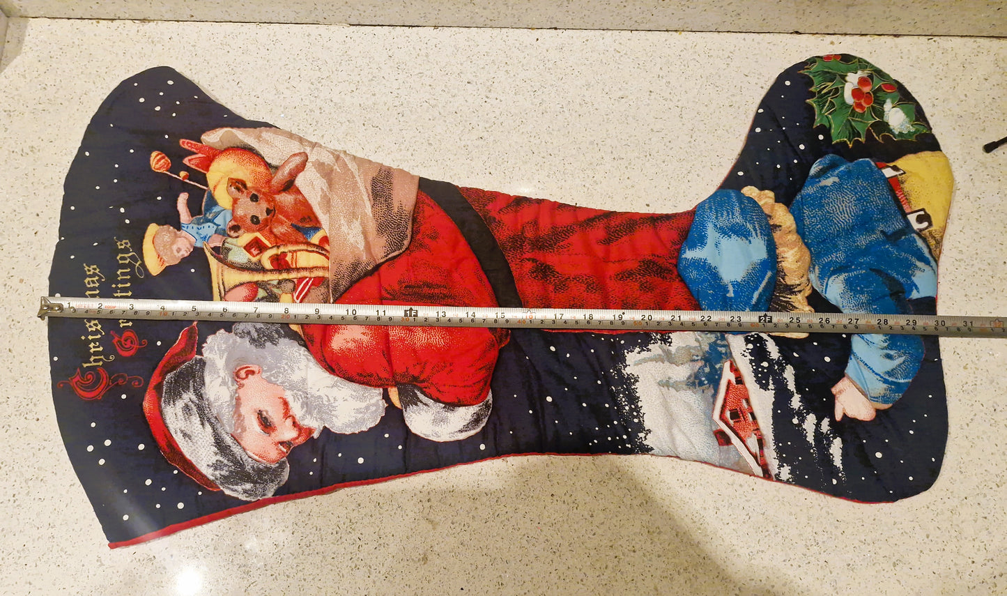 Large Christmas Stocking, Large Vintage Christmas Stocking, Large Xmas Stockings, Vintage Christmas Stockings