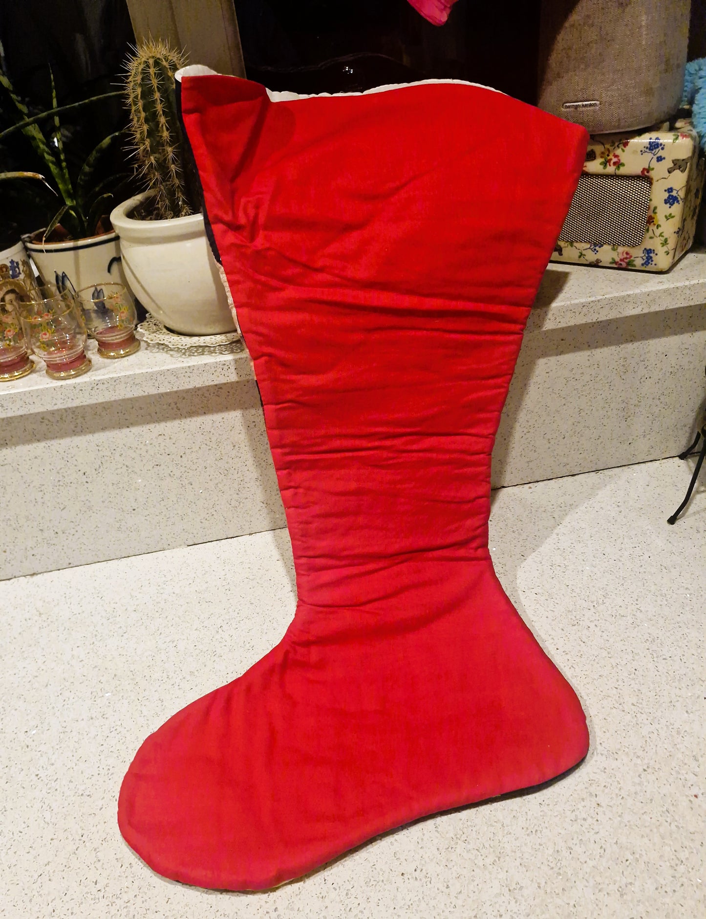 Large Christmas Stocking, Large Vintage Christmas Stocking, Large Xmas Stockings, Vintage Christmas Stockings