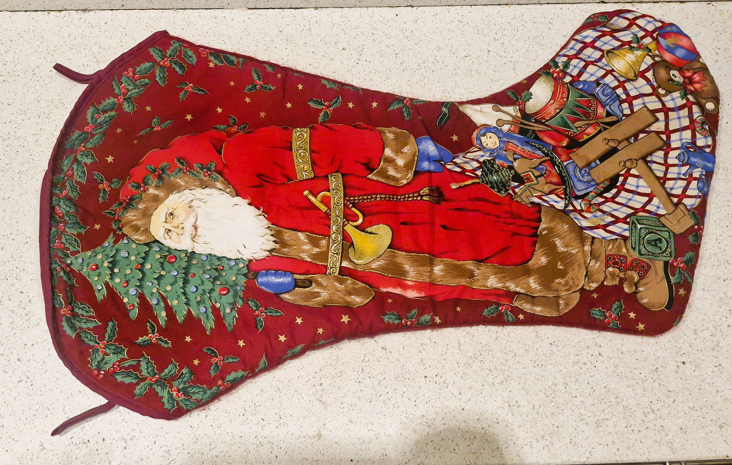 Large Christmas Stocking, Vintage Christmas Stocking,  Large, Huge, Big, Christmas, Xmas, Stocking, Kitsch, Quirky, Santa, Father Christmas